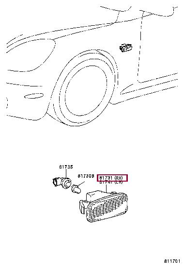 8173151011 Toyota Running repeater