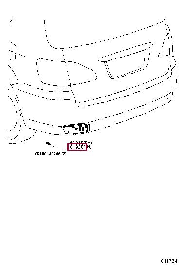 8192013022 Toyota REFLECTOR ASSY,