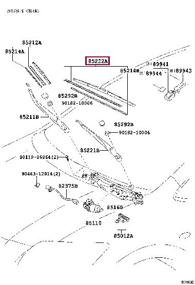 Toyota 85222-12890 Wiper Blade 8522212890 8522212890 Toyota Wiper Blade