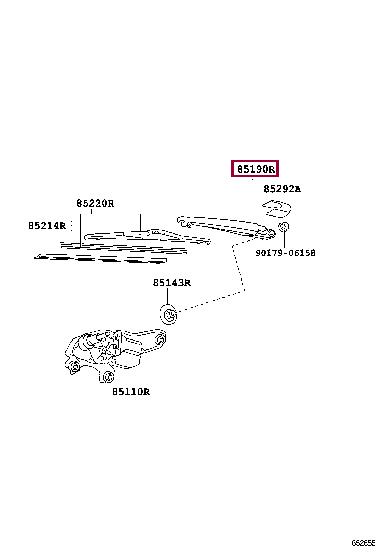 Toyota 85241-42060 ARM RR WIPER 8524142060