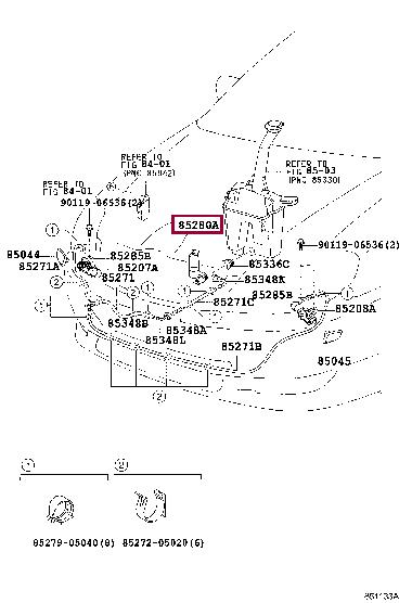 8528002021 Toyota Headlight washer pump