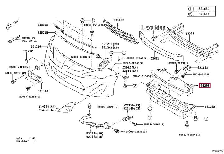SU00301500 Toyota Trim front bumper average