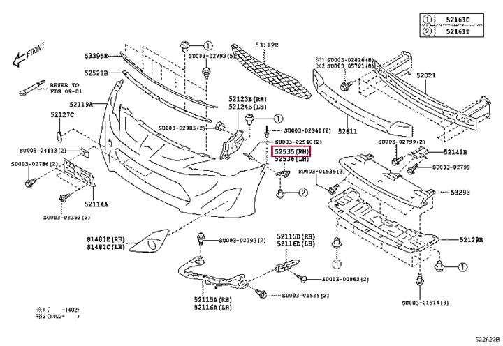 SU00301505 Toyota BRKT SD TURN RH