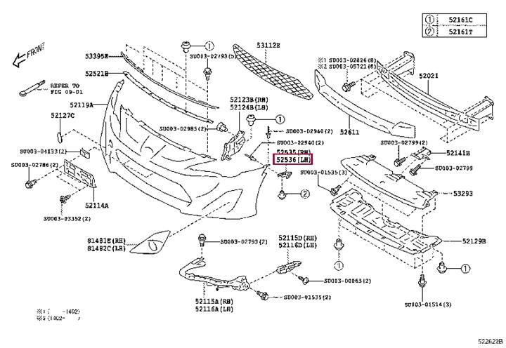 SU00301506 Toyota BRKT SD TURN LH