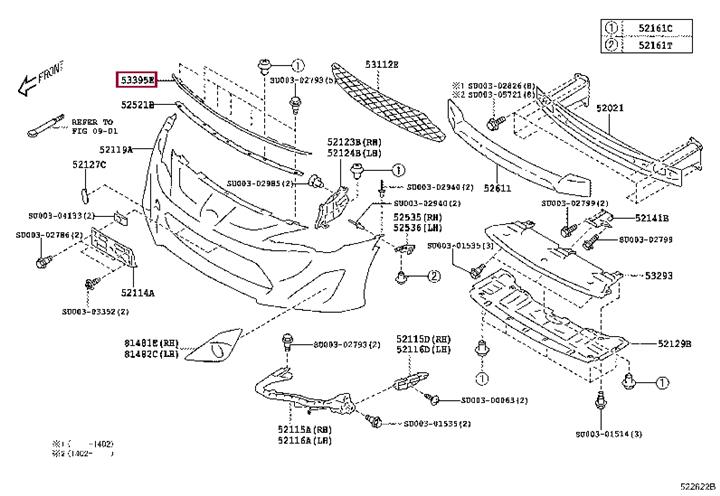 SU00301534 Toyota Hood seal