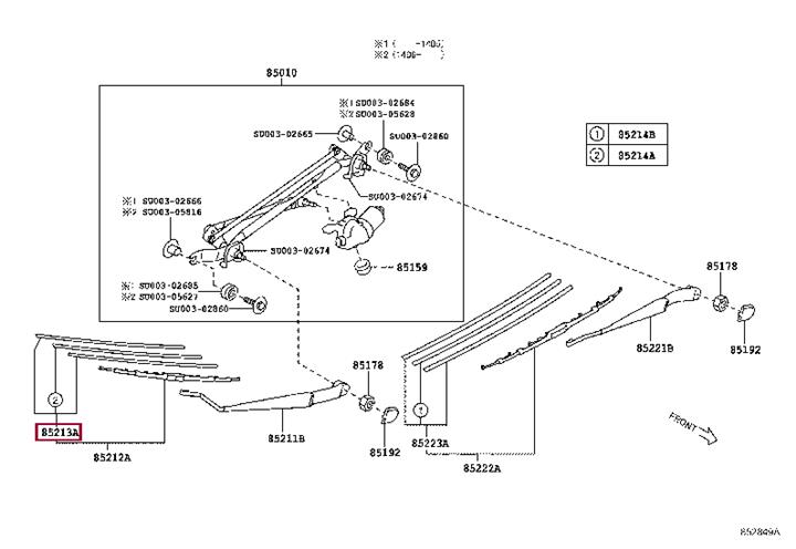 Toyota SU003-04214 Wiper Blade SU00304214 SU00304214 Toyota Wiper Blade