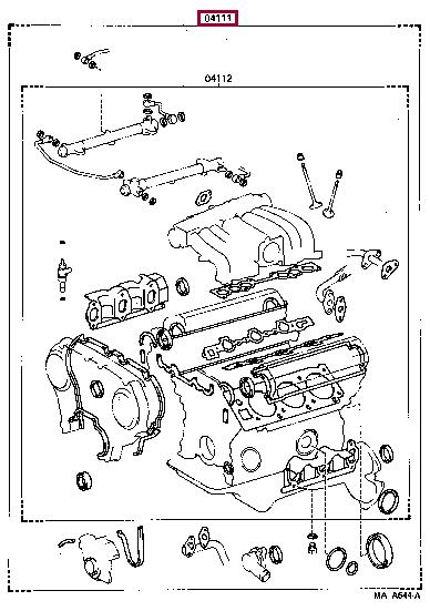 Toyota 04111-65016 Full Gasket Set, engine 0411165016