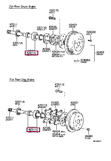 Toyota 04421-30030 Wheel bearing kit 0442130030