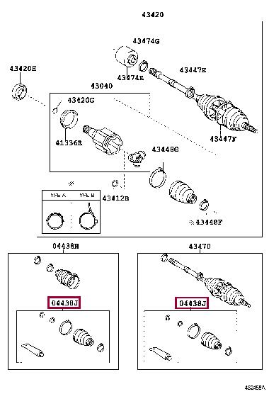 0443833120 Toyota Bellow, driveshaft