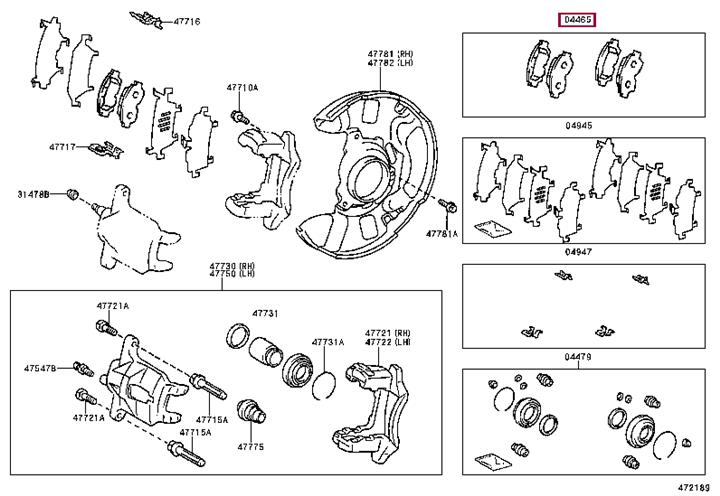 Toyota 04465-12592 Brake Pad Set, disc brake 0446512592