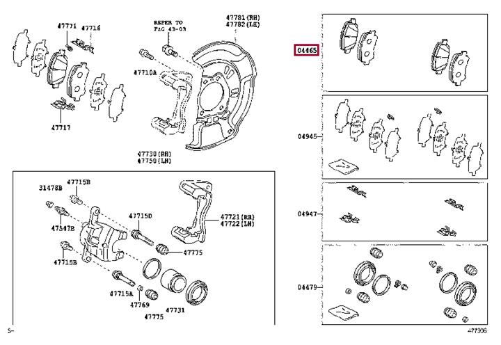 0446528520 Toyota Brake pad set