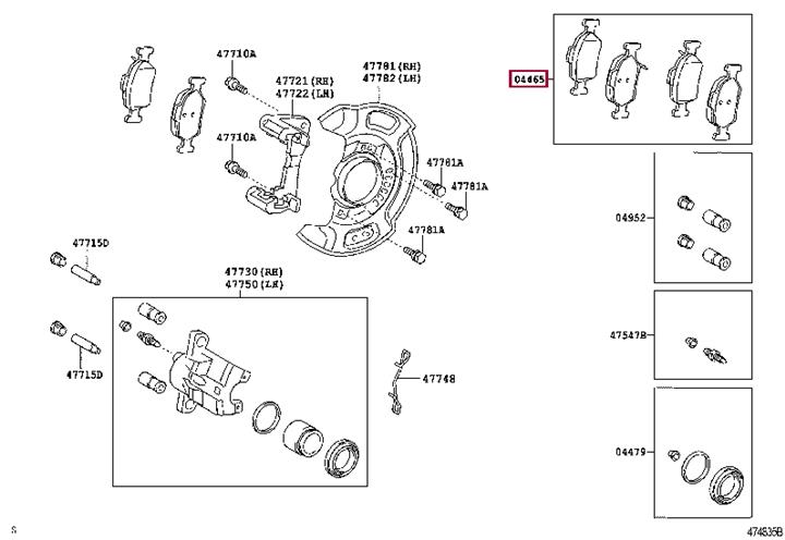 Toyota 04465-YZZDS Brake Pad Set, disc brake 04465YZZDS