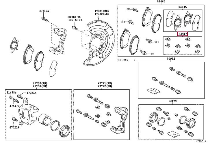 Toyota 04947-02140 Mounting kit brake pads 0494702140