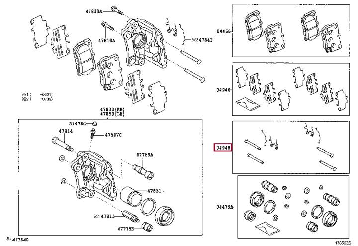 0494830220 Toyota Brake pad fitting kit