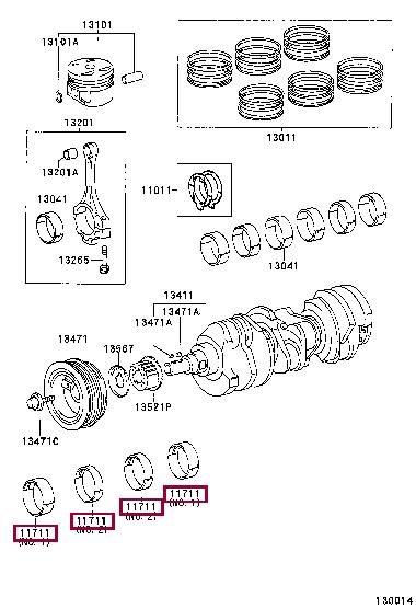Toyota 11071-20021-04 Big-end bearing ki 110712002104