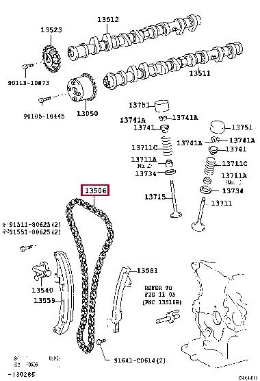 Toyota 13506-21030 Timing chain 1350621030