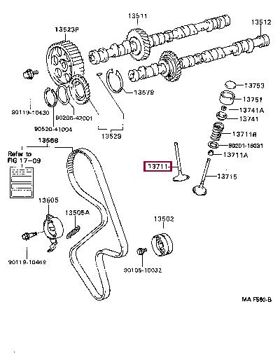 Toyota 13711-74101 Intake valve 1371174101