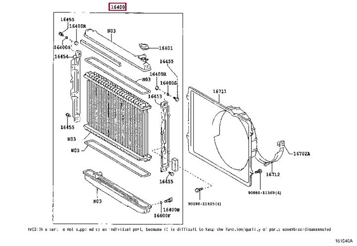 Car radiator Toyota Sequoia: 164000F030 Toyota Engine cooling radiator