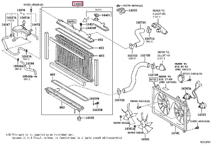 Toyota 16400-50240 Radiator, engine cooling 1640050240