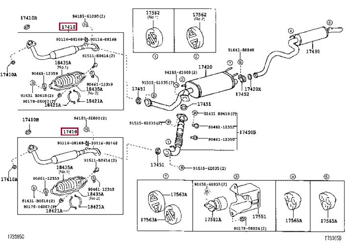 1741050370 Toyota Exhaust pipe with catalyst