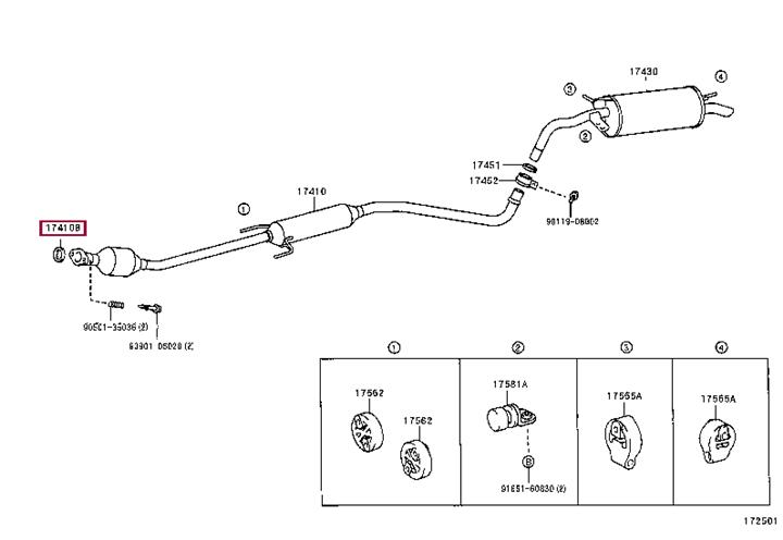 Toyota 17451-21040 O-ring exhaust system 1745121040