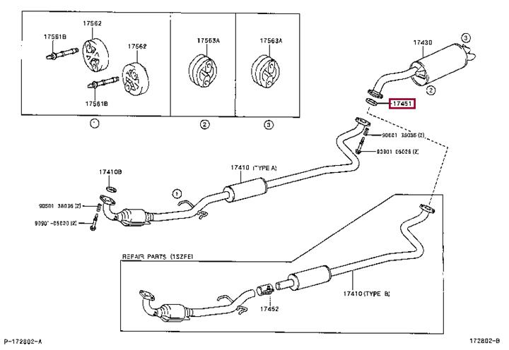 Toyota 17451-23010 O-ring exhaust system 1745123010