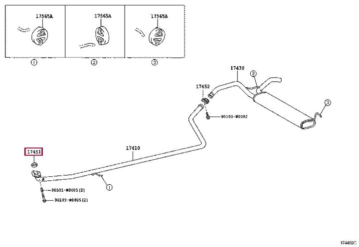 Toyota 17451-40010 O-ring exhaust system 1745140010