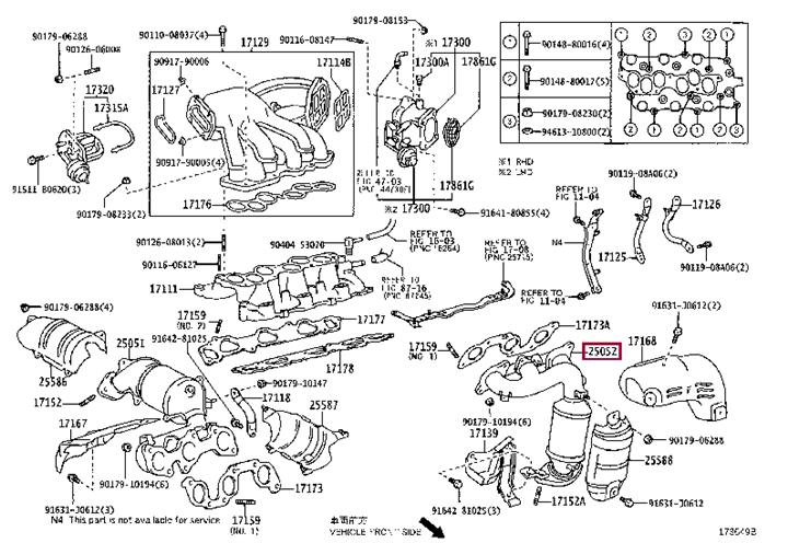 Catalyst exhaust Lexus: 2505220190 Toyota Auto part