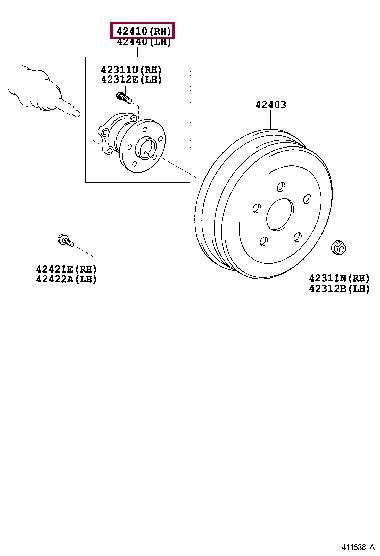 Toyota 42410-12250 Wheel hub 4241012250 4241012250 Toyota Wheel hub