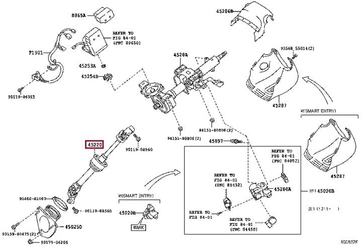 4522033310 Toyota Steering shaft