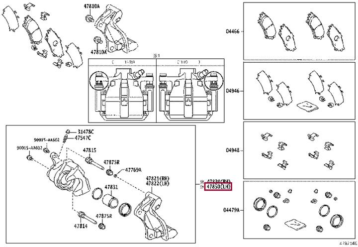 Toyota 47850-48110 SCHEIBENBREMSZYLINDE 4785048110 4785048110 Toyota SCHEIBENBREMSZYLINDE