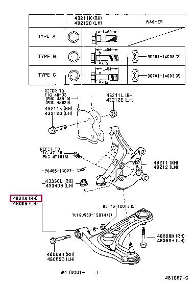 Toyota 48068-19176 Control Arm-/Trailing Arm Bush 4806819176