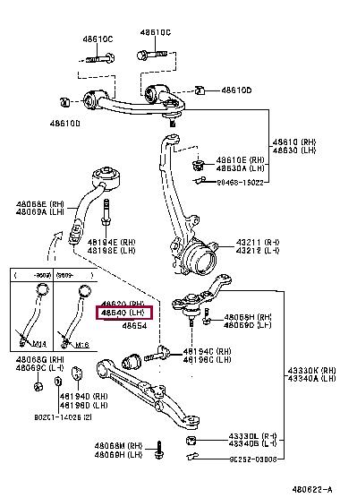Toyota 48069-22130 Track Control Arm 4806922130 4806922130 Toyota Track Control Arm