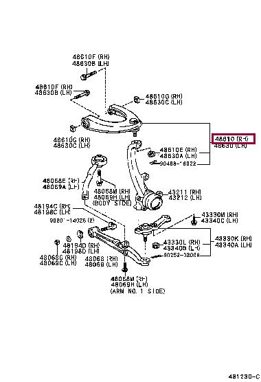 Toyota 48610-29115 Track Control Arm 4861029115