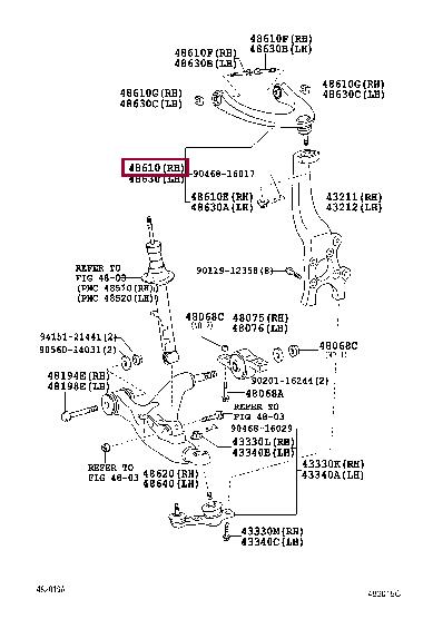 Toyota 48610-39125 Track Control Arm 4861039125