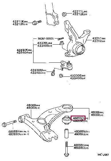 Wishbone bushes Toyota Caldina: 4865520260 Toyota Control arm bushing
