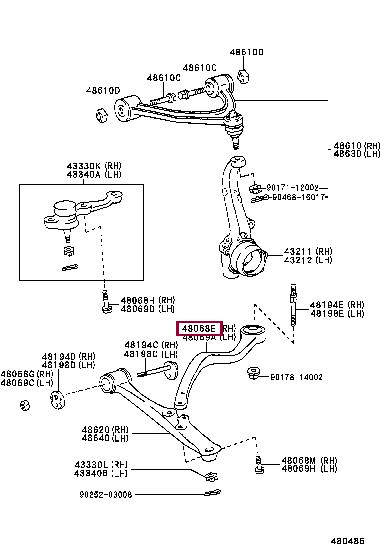 Toyota 48660-30240 Silent block front lever rear 4866030240