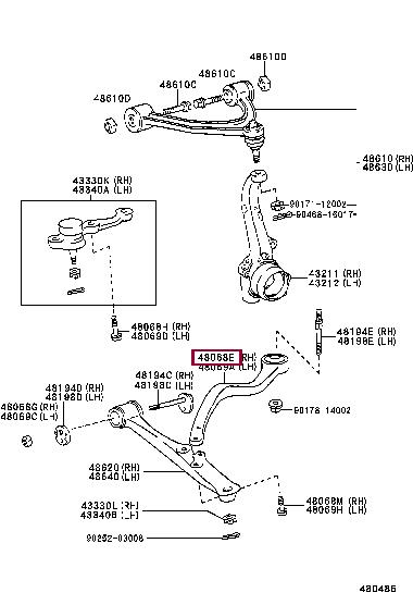 Suspension arm bushing Lexus GS: 4866030240 Toyota Silent block front lever rear