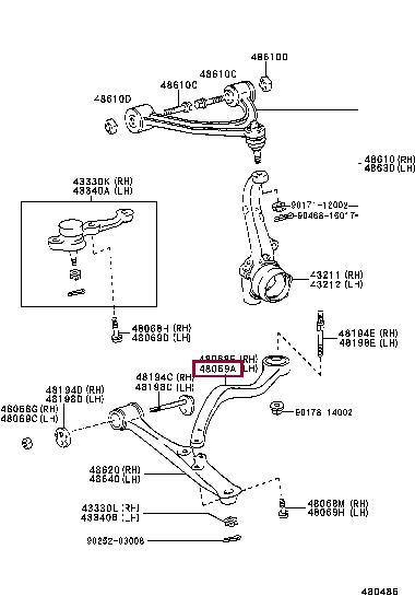 Toyota 48670-30240 Silent block front lever rear 4867030240