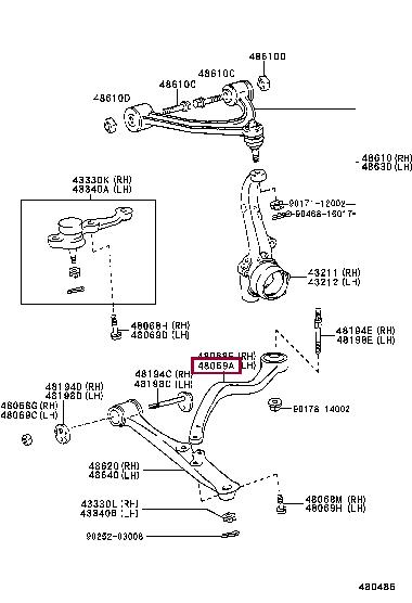 4867030240 Toyota Silent block front lever rear