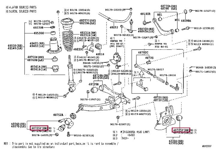 Toyota 48725-05140 Silent block, rear lower arm 4872505140 4872505140 Toyota Silent block, rear lower arm