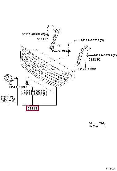 5310160380 Toyota Grille radiator