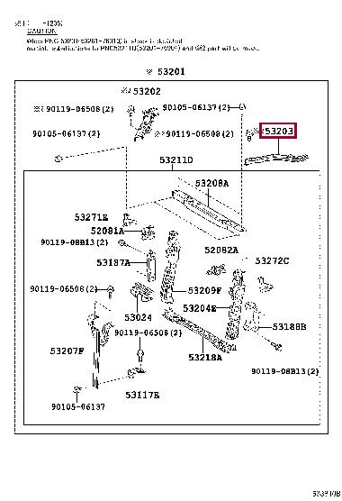 5320376010 Toyota Radiator bracket