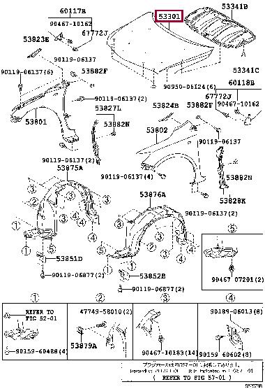 5330112A20 Toyota Hood