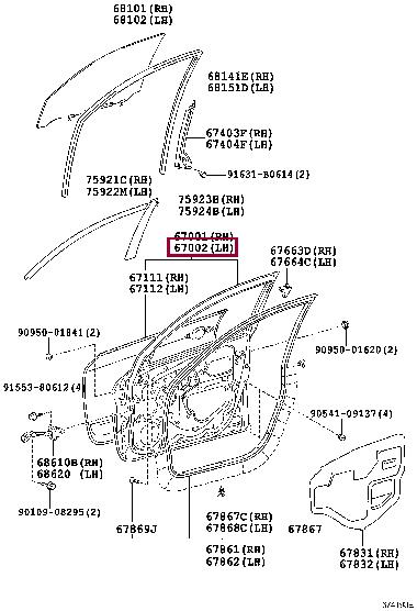 6700242120 Toyota Door front left