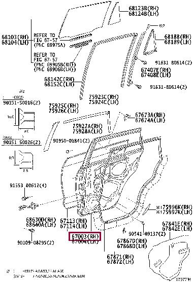 6700342121 Toyota Door rear right