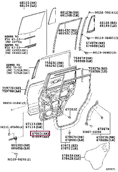 6700360470 Toyota Door rear right