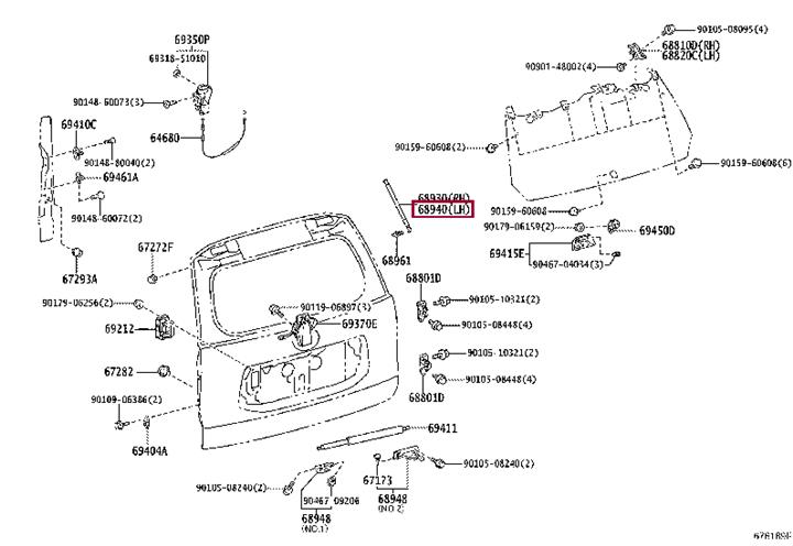 689400W010 Toyota Tailgate strut