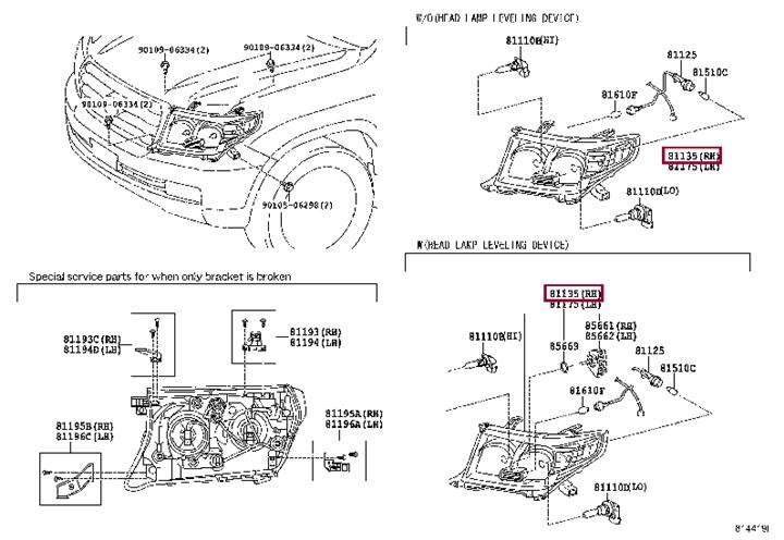 8114060D22 Toyota Headlight right