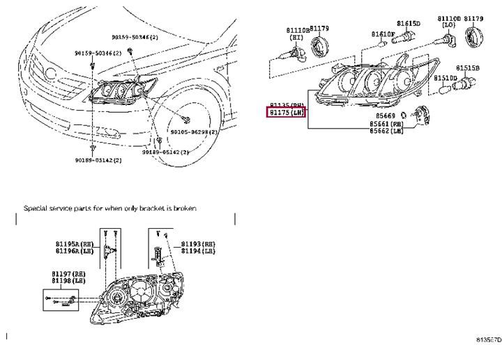 8118533632 Toyota Headlamp